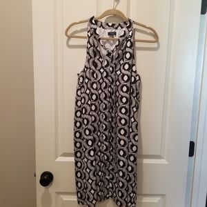 Black geometric dress